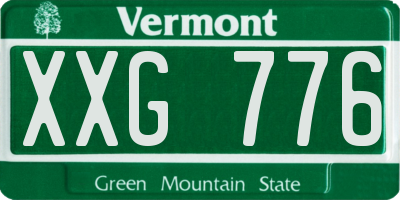 VT license plate XXG776