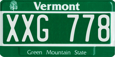 VT license plate XXG778