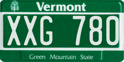 VT license plate XXG780