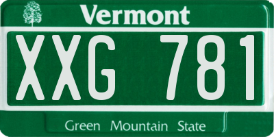 VT license plate XXG781