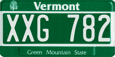VT license plate XXG782