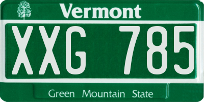 VT license plate XXG785
