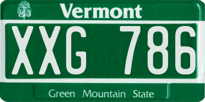 VT license plate XXG786
