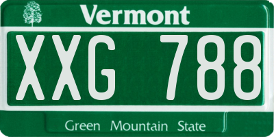 VT license plate XXG788
