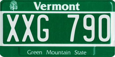 VT license plate XXG790