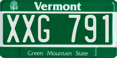 VT license plate XXG791