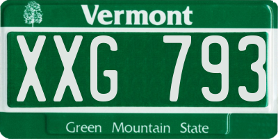 VT license plate XXG793
