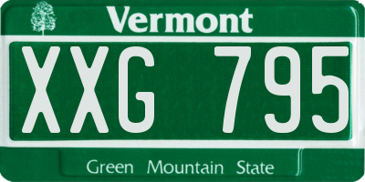 VT license plate XXG795