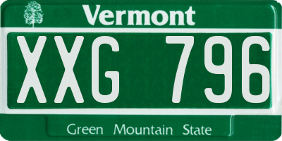 VT license plate XXG796