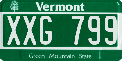 VT license plate XXG799