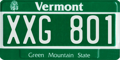VT license plate XXG801