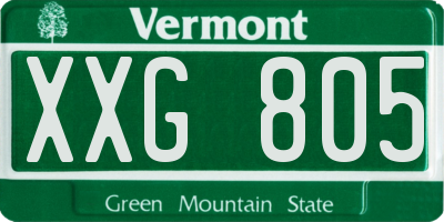 VT license plate XXG805