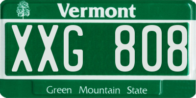 VT license plate XXG808