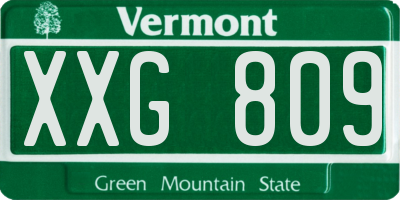VT license plate XXG809