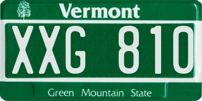 VT license plate XXG810