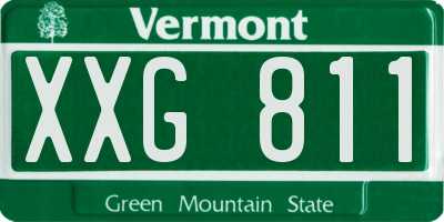 VT license plate XXG811