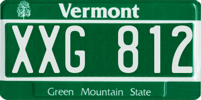 VT license plate XXG812