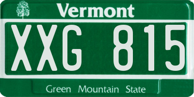 VT license plate XXG815