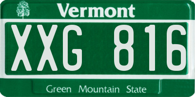 VT license plate XXG816