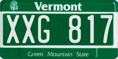 VT license plate XXG817