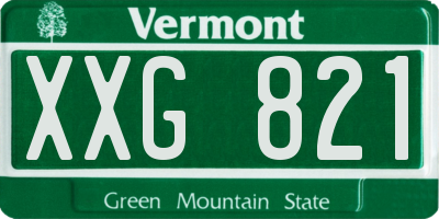 VT license plate XXG821