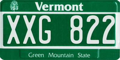 VT license plate XXG822