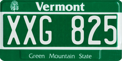 VT license plate XXG825