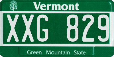VT license plate XXG829