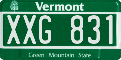 VT license plate XXG831