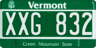 VT license plate XXG832