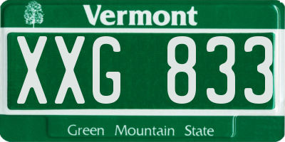 VT license plate XXG833