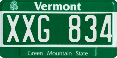 VT license plate XXG834