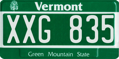 VT license plate XXG835