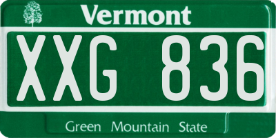VT license plate XXG836