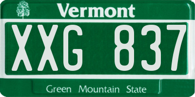 VT license plate XXG837