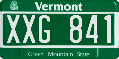 VT license plate XXG841