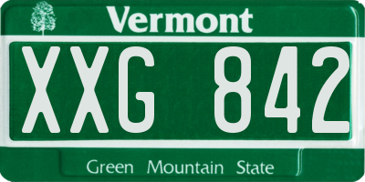 VT license plate XXG842
