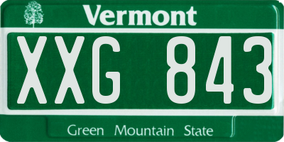 VT license plate XXG843