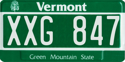 VT license plate XXG847