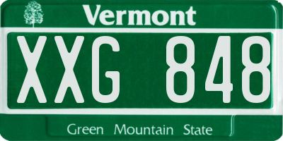VT license plate XXG848