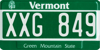 VT license plate XXG849
