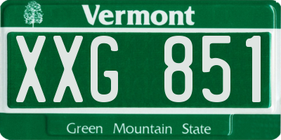 VT license plate XXG851