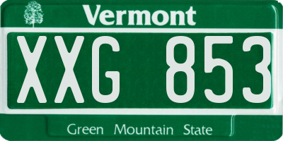 VT license plate XXG853