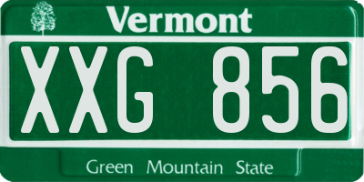 VT license plate XXG856