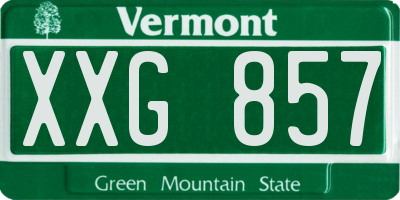 VT license plate XXG857