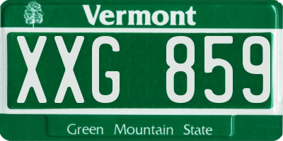 VT license plate XXG859