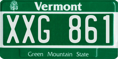 VT license plate XXG861
