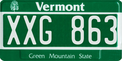 VT license plate XXG863