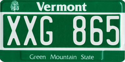 VT license plate XXG865