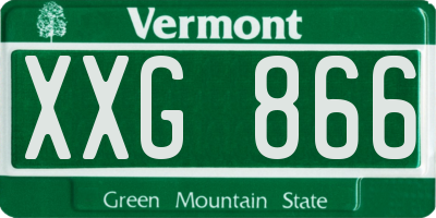 VT license plate XXG866
